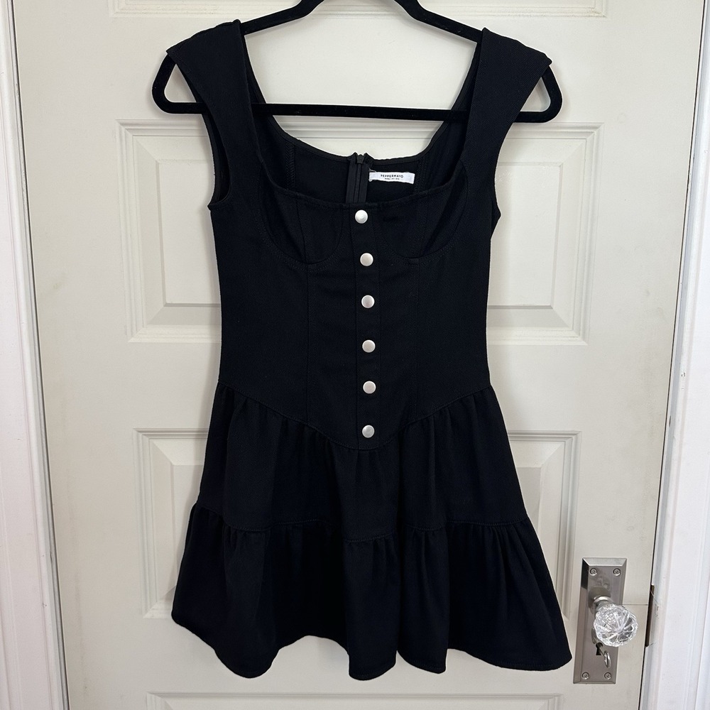 Peppermayo Exclusive Isabella Black Bustier Dress US Size 2 Structured Bodice